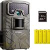 Caméra de Chasse, CEYOMUR 20MP 1080P Camera de Chasse avec Carte 32G et 4 Piles IP66 Étanche Activée par Le Mouvement Traque IR LEDs Vision Nocturne pour la Surveillance de la Faune