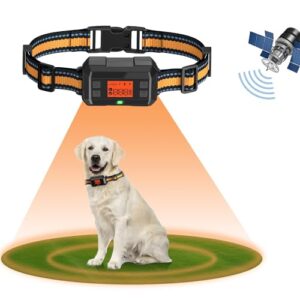 Clôture Anti-Fugue Sans Fil GPS pour Chien Extérieur, Amélioré IPX7 Étanche Électrique Système Clôture Collier avec la Nouvelle Puce D'amplification de Signal GPS Intelligente, Rayon Jusqu'à 1000m
