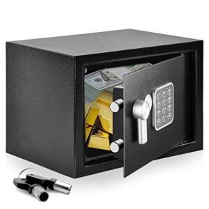 Coffre-Fort Électronique pour la Sécurité à Domicile - Coffre-Fort à Verrouillage Mécanique Numérique, Indicateur de Batterie Faible LED, avec 4 Piles, 2 Clés pour Ouverture d'urgence - SLSFE15