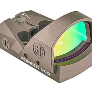 Sig Sauer ROMEO1PRO, 6 MOA, 1.0 MOA Adjust, Carénage en Acier, FDE SOR1P103