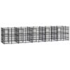 Chenil d’Extérieur pour Chiens Acier 18,43 m² Cage Niche Enclos Chiots