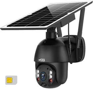 ENSTER 3G/4G LTE Caméra Extérieure, Solaire Caméra de Surveillance sans Fil, Camera Carte SIM, 2K Vision Nocturne 1080p, Audio Bidirectionnel, Capteur De Mouvement Pir, Carte SD, Cloud Crypté, IP66