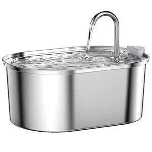 SOOFPET Fontaine a Eau Chat en Acier Inoxydable, 3,2L Fontaine à Eau pour Chat Automatique avec Pompe Silencieuse, Conception Passe au Lave-Vaisselle, Convient à Plusieurs Animaux