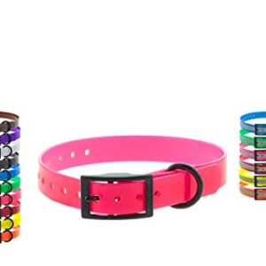 CANIHUNT Collier Xtreme Polyuréthane - Boucle Double - 16 Coloris (2.5 x 0.25 x 65 cm, Rose)