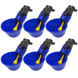 MUYIRTED 6 pièces Abreuvoir Poules Tasses Plastique Bol Abreuvoir Automatique pour Poules Oiseaux Cailles Volailles Distributeurs D'eau