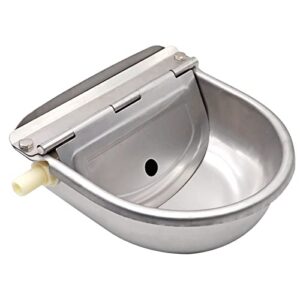 Abreuvoir Automatique en Acier Inoxydable Avec Robinet à Flotteur RéGlable, Abreuvoir pour Chevaux, ChèVres, Moutons, Cochons, Chiens, Animaux D'éLevage.