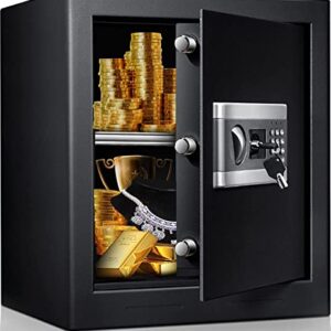 Coffre-Fort de De Dépôt avec Serrure Électronique, BITOWAT 43L Ignifuge et Etanche coffre-fort de meubles Pour vos documents d'identité, do cuments A4, ordinateurs portables, bijoux