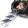 Toozey Rampe pour Chien Pliable pour Grands Chiens, Escalier pour Chien Réglable en Aluminium pour Chien, Aide à l’escalade, Rampe pour Chien Voiture Stable et Antidérapante à Chargeable Jusqu’à 68 kg