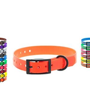 CANIHUNT Collier Xtreme Polyuréthane - Boucle Double - 16 Coloris (2.5 x 0.25 x 65 cm, Orange)
