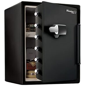 MASTER LOCK Coffre-fort [Ignifuge et Etanche] [XXL 56,6 L] [Combinaison Electronique + Alarme] - LFW205TWC - Pour vos documents d'identité, documents A4, ordinateurs portables, bijoux