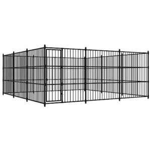 Chenil d'Extérieur pour Chiens 450x450x185 cm Enclos Niche Cage Chiots