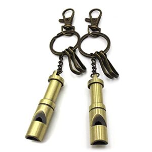 Suuwwn Sifflet de Survie,2 Pcs Sifflet d'urgence Sifflet Arbitre Signal de Sifflet de Chien Métal Haute Décibel Porte-clés Sifflet d'alarme pour Extérieur, Randonnée, Camping, Chasse, Survie,Sauvetage