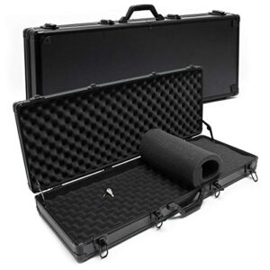 WilTec Mallette pour Armes 84x34,5x11,7cm Noire Rembourrage en Mousse, 4 serrures de sécurité Étui Coffret
