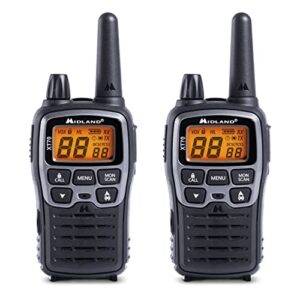 Midland C1180 XT70 - Émetteur-Récepteur Radio Professionnel Bi-Bande Talkie Walkie à Recharge Rapide - Couleur Grise - 69 LPD et 24 PMR446, 12 km de Portée, 38 Tonalités, 83 Codes - Lot de 2