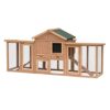 Poulailler clapier modèle Chalet Multi-équipé : rampes, nichoirs, perchoirs, Plateau excrément, fenêtre, Portes Bois Massif