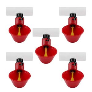 HEEPDD Abreuvoir Poules, 5pcs Abreuvoir Poules Abreuvoir Lapin Abreuvoirs Automatique Poule Volaille Tasses Assiettes Distributeur Eau A Poulet Troupeau Canard Oiseau Pigeons(20mm)