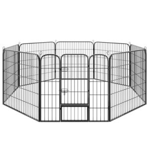 tectake® Parc pour Chien et Petits Animaux Modulable & Pliable Enclos pour Chat extérieur Parc Chiot Cloture Anti Fugue Chien Grillage sans Toit, Portes avec Double verrou