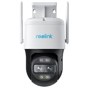 Reolink 4K PTZ Camera Surveillance WiFi Exterieure 2,4/5 GHz à Double Objectif, Zoom 6X, Détection Humaine/Véhicule/Chat/Chien, Suivi Automatique, Vision Nocturne Couleur, H.265, Trackmix WiFi