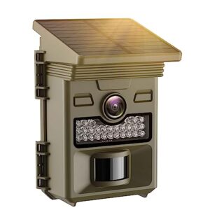 Camera de Chasse Solaire 32MP 1080P, Camera Chasse Infrarouge 4400mAh Batterie Rechargeable Intégrée, Caméra de Chasse Nocturne Grand Angle 120° Détecter Vitesse de Dclenchement 0,1s Étanche IP66