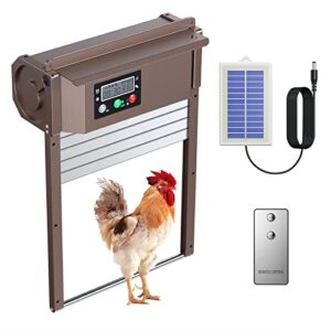 2023 New Porte de Poulailler Automatique Solaire, CHAMUTY Porte Automatique Poulailler Solaire Porte en Aluminium Capteur de Lumière - Affichage LED, Commande de minuterie, Multi-Modes