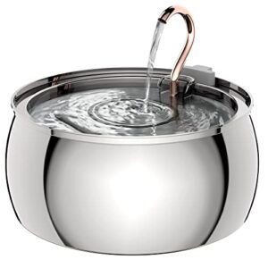 TOMXCUTE 4,0l Fontaine pour Chat en Acier Inoxydable, Fontaine a Eau Chats Et Petits Chiens, Design Col De Cygne, Passe Au Lave-Vaisselle, avec 1 Éponge Et 3 Filtres à Charbon