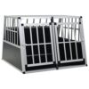 vidaXL Cage pour chien, niche pour chien avec double porte, niche transparente adaptée au coffre de la voiture, cage de transport portable pour chiot
