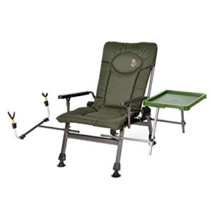 Carp F5R ST/P Chaise de pêche Deluxe pour la pêche à la carpe avec hauteur supplémentaire et support pour canne à pêche
