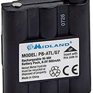 Midland PB-ATL/G7, Pack Batterie pour Midland G7/G7XT/G7PRO, G9/G9PLUS/G9PRO et Pacific, 800 mAh (6 V), Batterie pour Talkie-Walkie