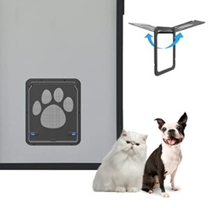 Enjoying Pet Screen Porte Chatière Chatière Chatière pour Petit Chien Chat Chatière Porte avec Fonction de Verrouillage pour Porte Coulissante, Porte Moustiquaire Fenêtre - 20,5 x 26 cm