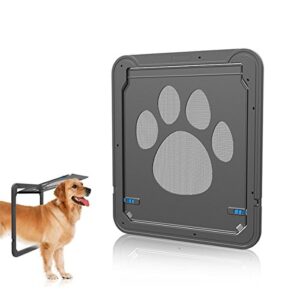 PETCUTE Chatière pour Chien Chat chatière à Puce Porte pour Chiens Grands Chatière pour Porte moustiquaire Verrouillage à 4 Positions