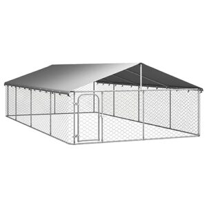 GuyAna Chenil extérieur avec Toit 600x300x150 cm,Cage pour Chien,Cage pour Chat,Chenil pour Chien