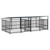 Chenil d’Extérieur avec Toit pour Chiens Acier 7,51 m² Cage Enclos