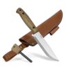 BPS Knives Adventurer – Couteau Bushcraft – Couteau en acier au carbone à lame fixe avec gaine en cuir et allume-feu – Couteau d’extérieur à pleine soie – Couteaux de camping