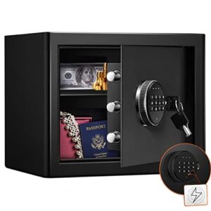 Coffre Fort de Securite Électronique 16,9L WASJOYE Coffre-Fort Numérique, Serrure Électronique, Électroaimant Antichoc (35x25x25cm)
