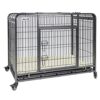 MaxxPet Cage pour Chien – Cage Pliable en Métal pour Chien – Caisse De Transport pour Chien XXL – avec Plaid Luxueux – Convient pour Le Transport – 125x76x81 cm – Gris