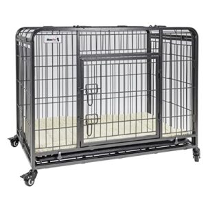 MaxxPet Cage pour Chien - Cage Pliable en Métal pour Chien - Caisse De Transport pour Chien XXL - avec Plaid Luxueux - Convient pour Le Transport - 125x76x81 cm - Gris