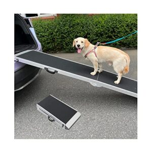 Rampes de Voiture pour Chiens, gardhom Rampe Aluminium de Qualité Supérieure pour Animaux de Compagnie 122x38cm avec Surface Antidérapante pour Chiens Moyens et Grands, Capacité de Charge de 180KG