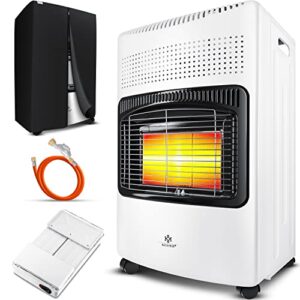 KESSER® Chauffage à gaz en céramique 4200 W avec régulateur de pression de gaz, tuyau de chauffage à gaz, chauffage au gaz, chauffage au gaz, brûleur en céramique infrarouge, bouteilles de gaz butane