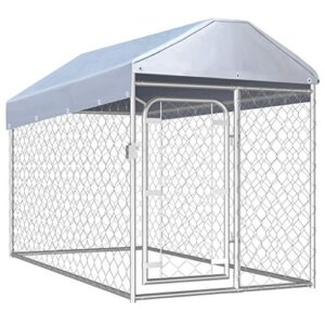Festnight Chenil d'extérieur avec Toit pour Chiens Niche Polyvalente Grand Chenil 200 x 100 x 125 cm