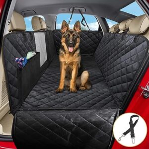 4 en 1 Housses de Siège d'auto pour Chien, Protection Chien Universelle avec Fenêtre de Visualisation, Imperméable Antidérapant pour Voitures VUS (137 x 147 cm)