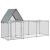 PawHut Enclos poulailler Parc grillagé 3 ㎡ avec Porte latérale 3,02 x 1,07 m Acier galvanisé