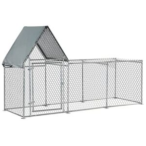 PawHut Enclos poulailler Parc grillagé 3 ㎡ avec Porte latérale 3,02 x 1,07 m Acier galvanisé