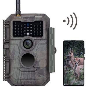 GardePro E6 Caméra de Chasse WiFi Antenne avec App 24MP 1296P H.264 Vidéo, Jusqu' 25m No Glow Infrarouge Vision Nocturne, Objectif à Grand Champ de 110° et IP66 étanche