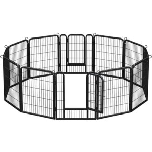 Yaheetech Parc pour Chien 12 Panneaux Cage pour Chien Enclos Chien Chiot Lapin Rongeur en métal 80 cm de Hauteur