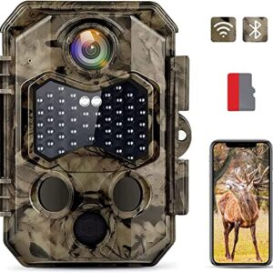 Hapimp Caméra de Chasse WiFi Bluetooth 4K 32MP Camera de Chasse Infrarouge Invisible Vitesse de Déclenchement 0.1s Camera Vision Nocturne 25m Piege Photographique Grand Angle 125°