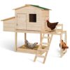 IDMarket – Poulailler Exclusive avec pondoir en Bois et Aire de Jeux