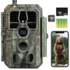 DIGITNOW! WiFi Caméra de Chasse, 32MP 1296P H.264 IP66 Étanche,Caméra Surveillance Grand Angle 120° Vision Nocturne 100FT Traque IR Jeu Infrarouge,Vitesse Dclenchement 0,1s, Vert, (DT802)