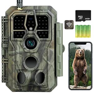 DIGITNOW! WiFi Caméra de Chasse, 32MP 1296P H.264 IP66 Étanche,Caméra Surveillance Grand Angle 120° Vision Nocturne 100FT Traque IR Jeu Infrarouge,Vitesse Dclenchement 0,1s, Vert, (DT802)