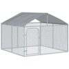 PawHut Chenil extérieur avec Toit pour Chien 5 m² – Parc grillagé 230 x 230 x 175 cm – Espace Couvert – Acier galvanisé