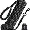 CANDYDOG Longe pour Chien 10m, Corde avec Poignée Rembourrée, Convient aux Chiens de Petite à Grande Taille, Noire – Laisses Classiques Laisses et de Dressage